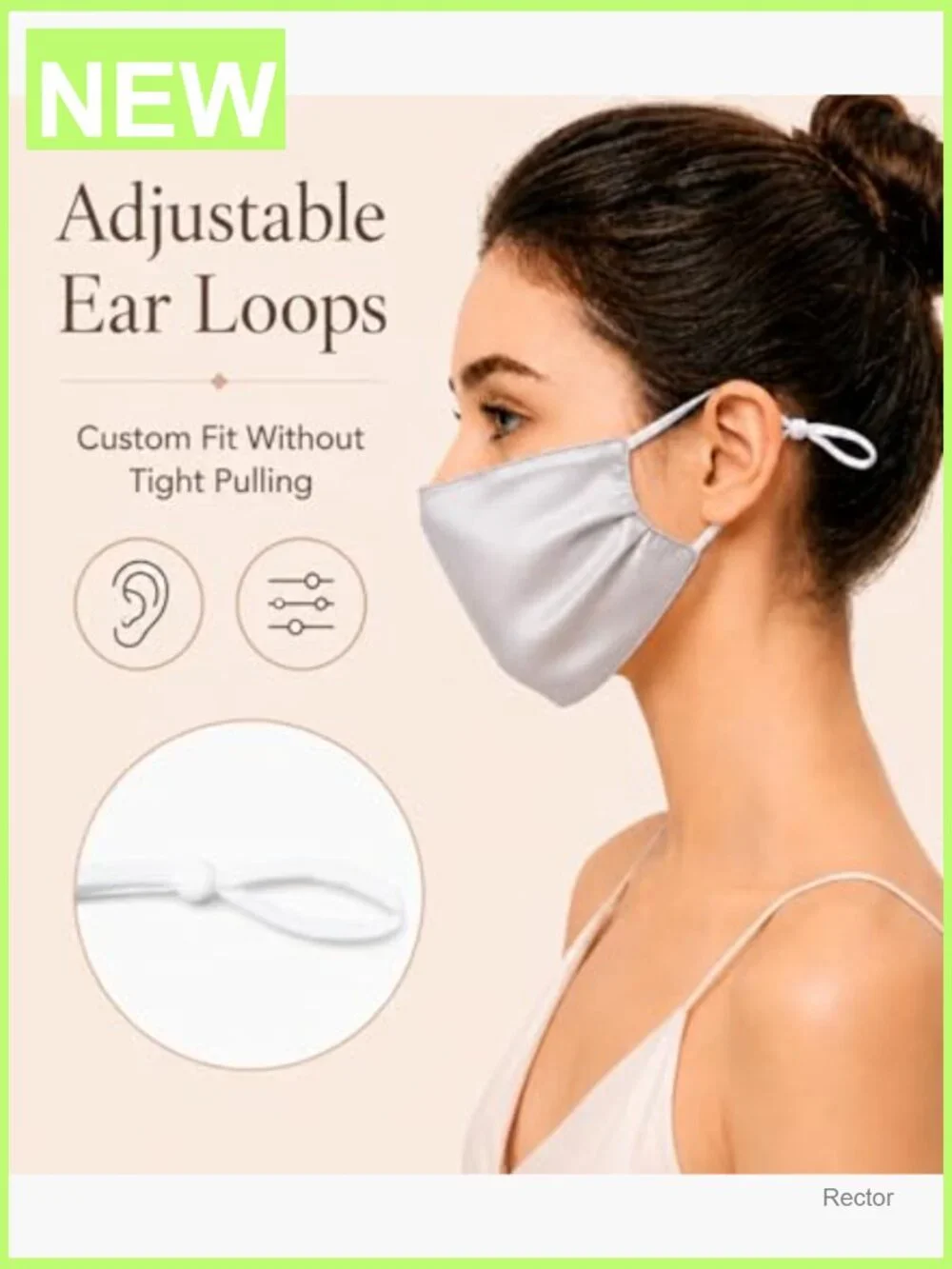 100% Mulberry Silk Face Mask, UPF50+ UV400 Sun Protection, Breathable for